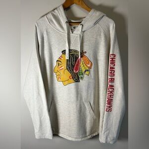 Fanatics Chicago Blackhawks NHL Mens Hoodie Sweater Size XXL White Retro Logo